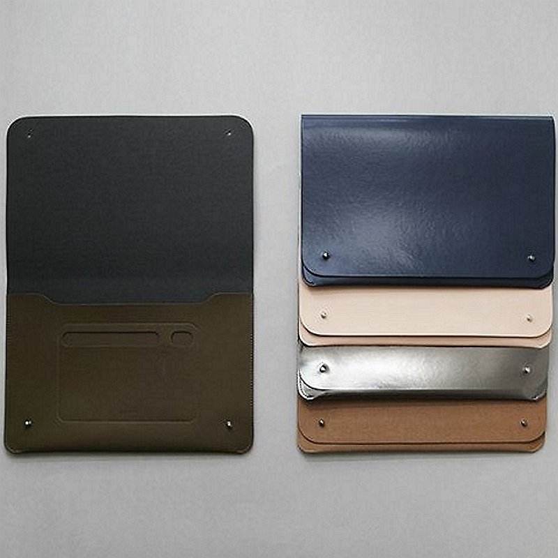 [Niu Yi Shui She] ithinkso document bag, pencil, electric bag, clutch, DOCUMENT ORGANIZER _ M_Urban Mirror (NEW color) - Clutch Bags - Genuine Leather Khaki