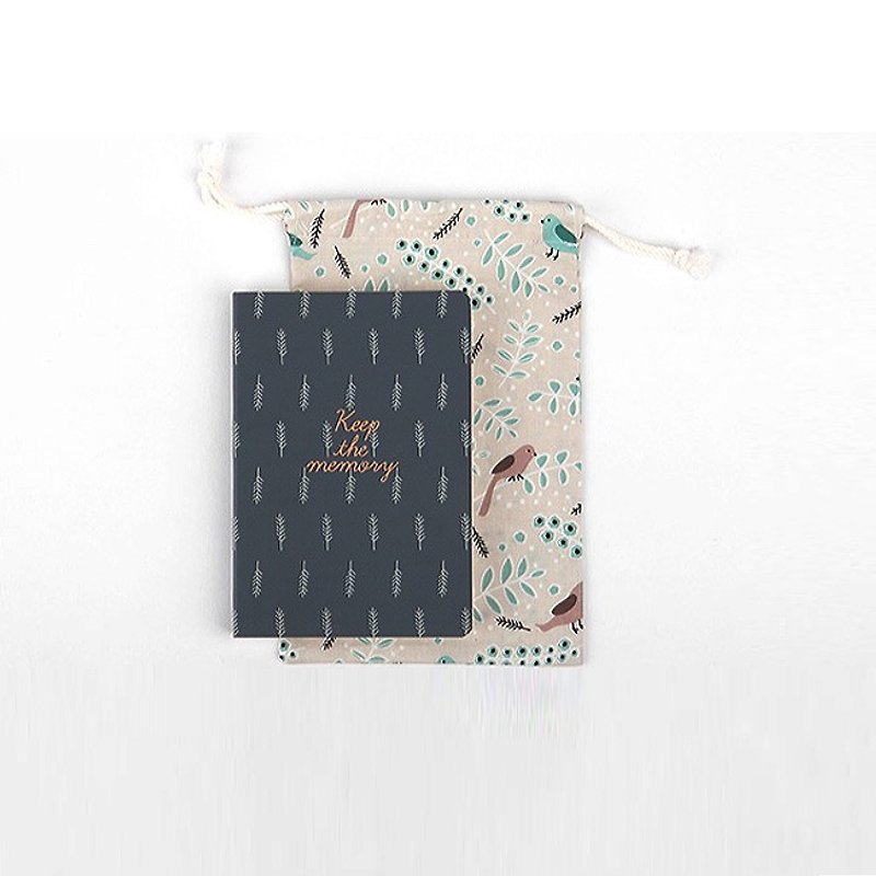 Dailylike flowers memory universal log (with pouch) -07 lucky feather, E2D32207 - Notebooks & Journals - Paper Blue