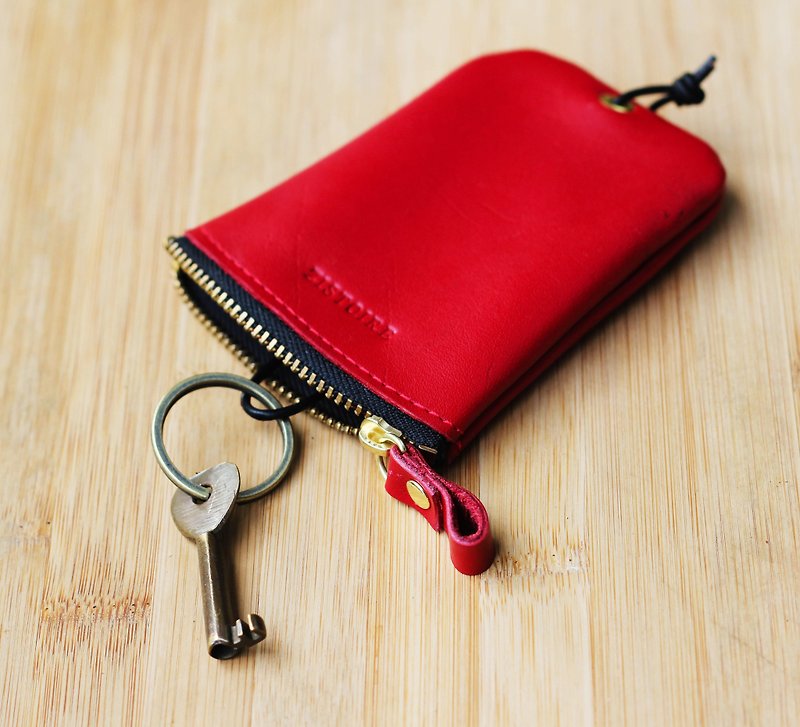 [Keys' Sweet Home / Wallets] ZiBAG-031 / Classic Red Red - ที่ห้อยกุญแจ - หนังแท้ 