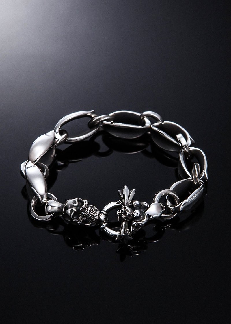 Skull Plain Simple Infinite Knight Bracelet | Infinite Bracelet - Bracelets - Sterling Silver Silver