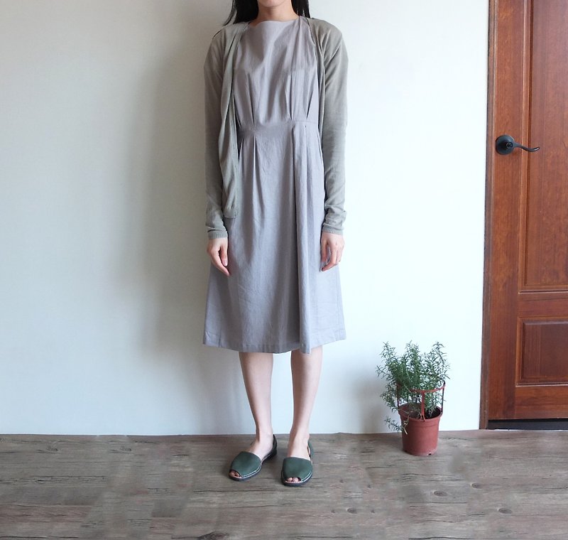 The curtain caught off light lime linen dress (S code clearing) - One Piece Dresses - Other Materials 