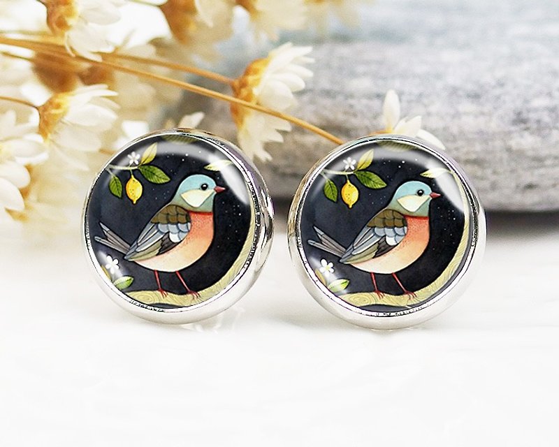 Night Bird-Clip-on Earrings︱Earring Earrings︱Small Face Modification Fashion Accessories︱Valentine's Day Gift - Earrings & Clip-ons - Other Metals Multicolor