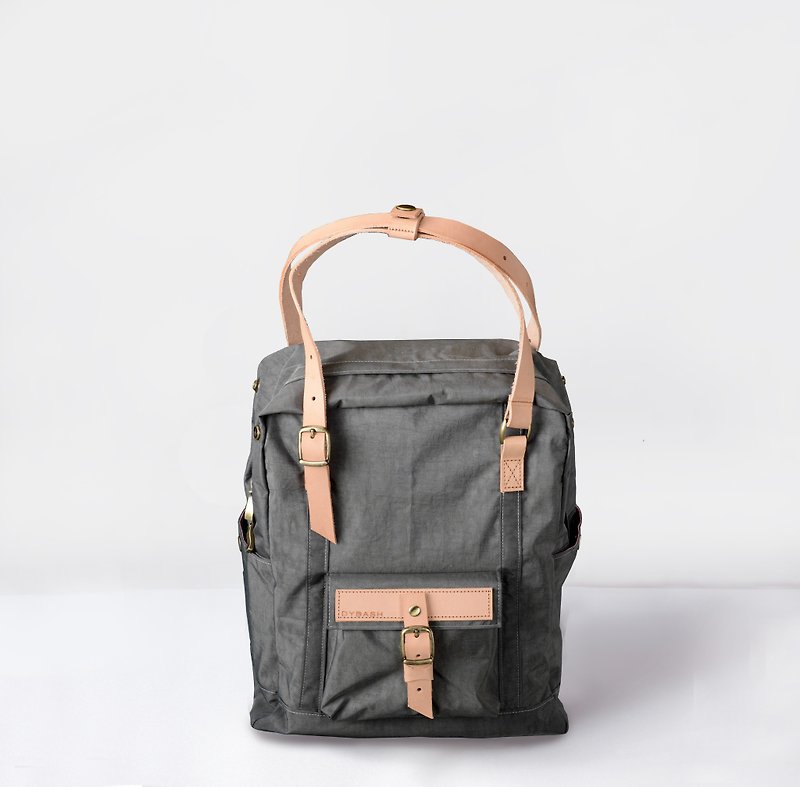 Super limited bag DYDASH 3 with hand / shoulder / back backpack / mother bag (elephant fly high) - Backpacks - Genuine Leather Multicolor