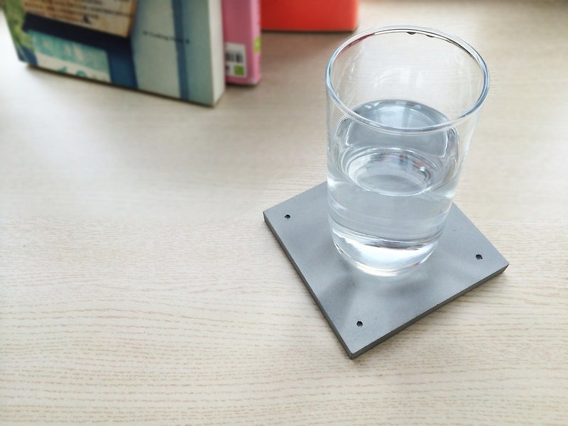 KALKI'D pro-cement ‧ magical absorbent coaster - [square gray] - ที่รองแก้ว - ปูน 