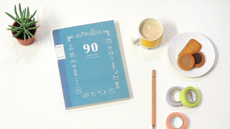 90 days to go日計畫本-墨綠 - 筆記簿/手帳 - 紙 綠色