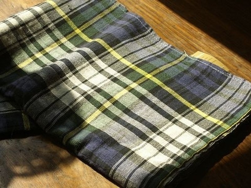 Rustic Style multiple uses green checkered cotton 盖布马德拉斯 - Other - Cotton & Hemp Green