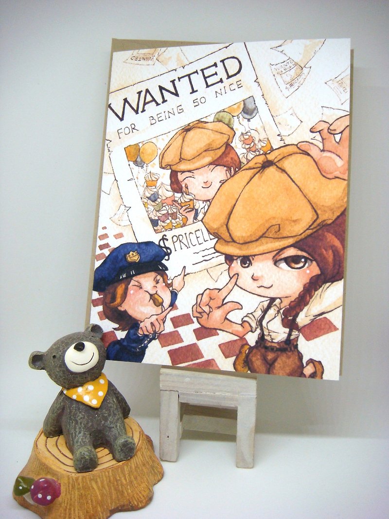 【Pin】WANTED for being so nice│Print│Thank you card with envelope at your choice - Cards & Postcards - Paper Orange
