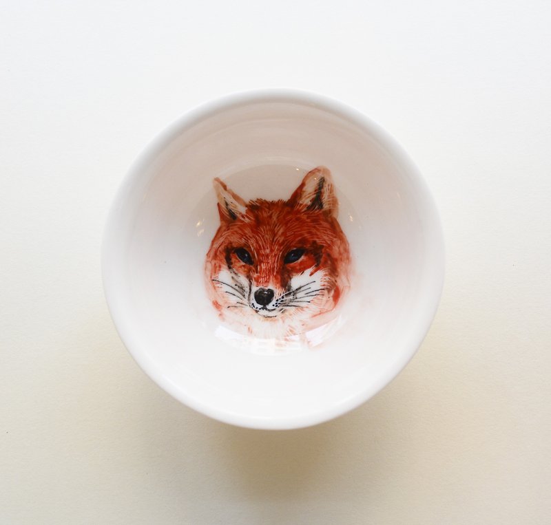 手繪大茶杯-狐狸