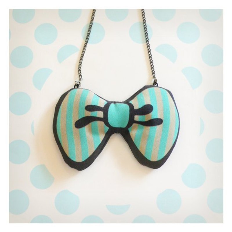 Jojo ▲ necklace blue-green / yellow-gray. Lines ☌ naughty bow - สร้อยคอ - วัสดุอื่นๆ หลากหลายสี