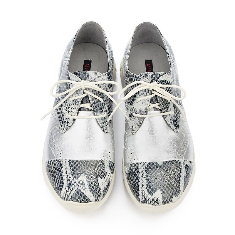 Jeux W1050 SilverSnake│Special Limited Edition - Women's Casual Shoes - Genuine Leather White
