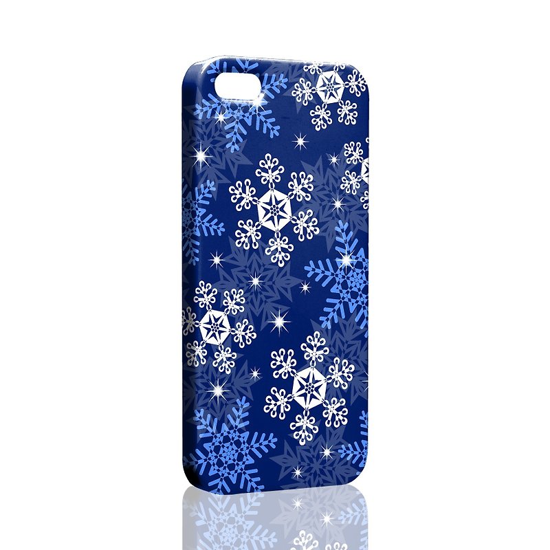 冬日藍之雪花 iPhone X 8 7 6s Plus 5s Samsung note S9 手機殼 - 手機殼/手機套 - 塑膠 藍色