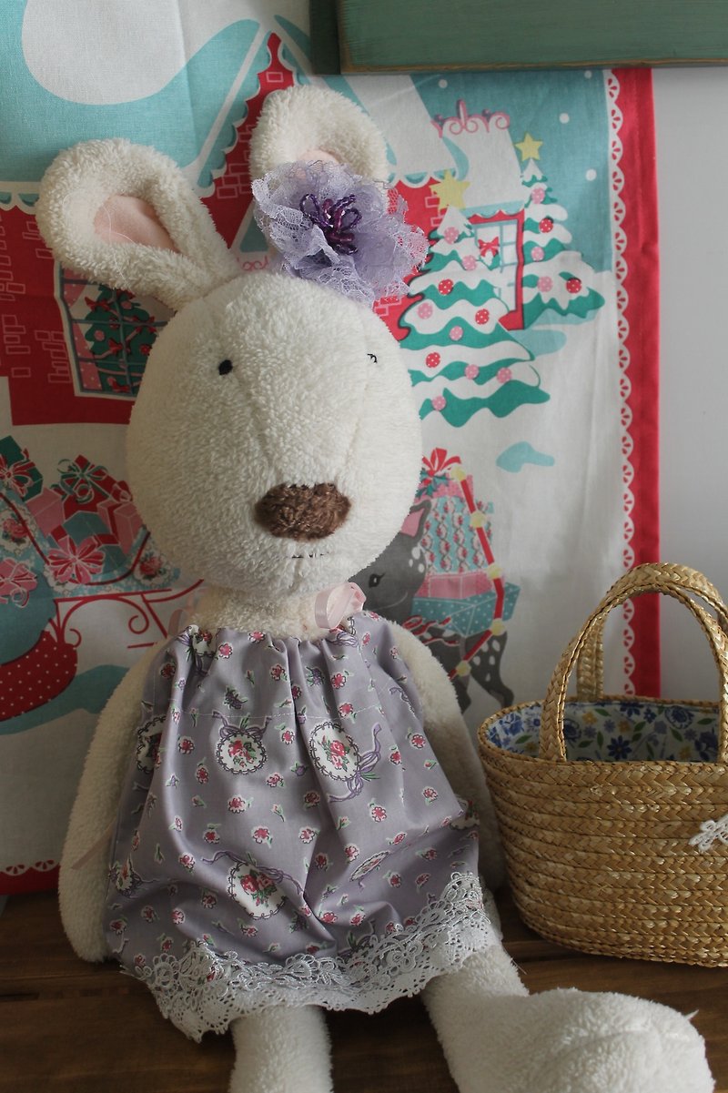 Oleta的手作雜貨╭＊【紫色花圈洋裝】法國兔* 砂糖兔 專屬 大兔下單區 - 其他 - 其他材質 紫色