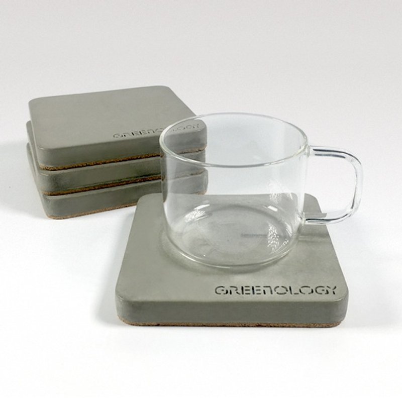 Greenology 水泥杯墊(4件) - 擺飾/家飾品 - 水泥 灰色