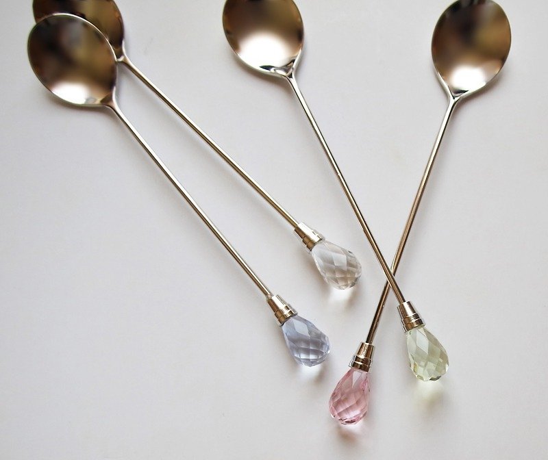 Shinko, Japan, made in Japan-afternoon tea crystal diamond series-coffee spoon four-piece set - Cutlery & Flatware - Stainless Steel Multicolor
