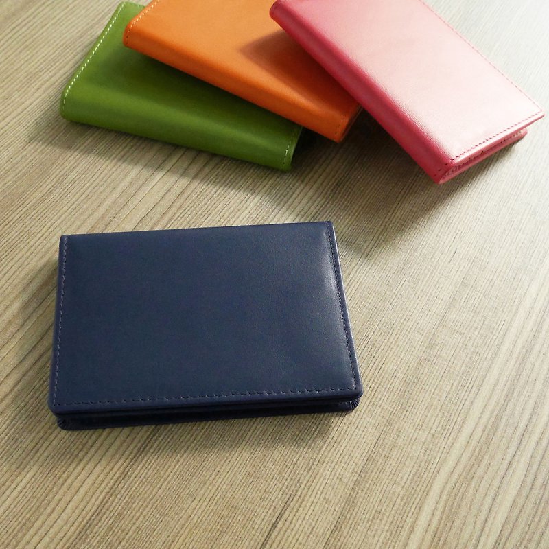 Colorful series - leather business card holder / deep blue - Card Holders & Cases - Genuine Leather Blue