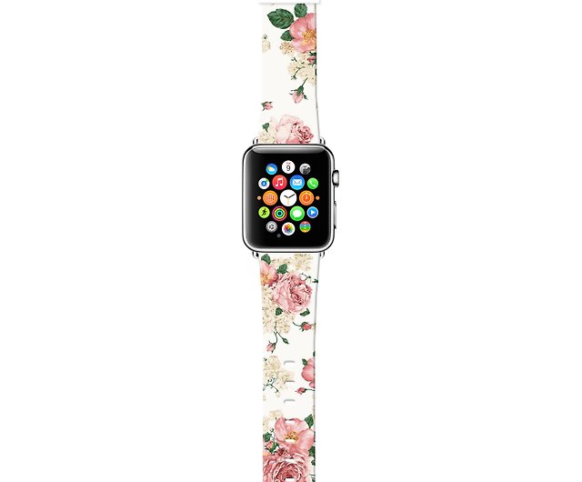 Apple Watch Series 1 , Series 2, Series 3 - ピンクローズ花柄 