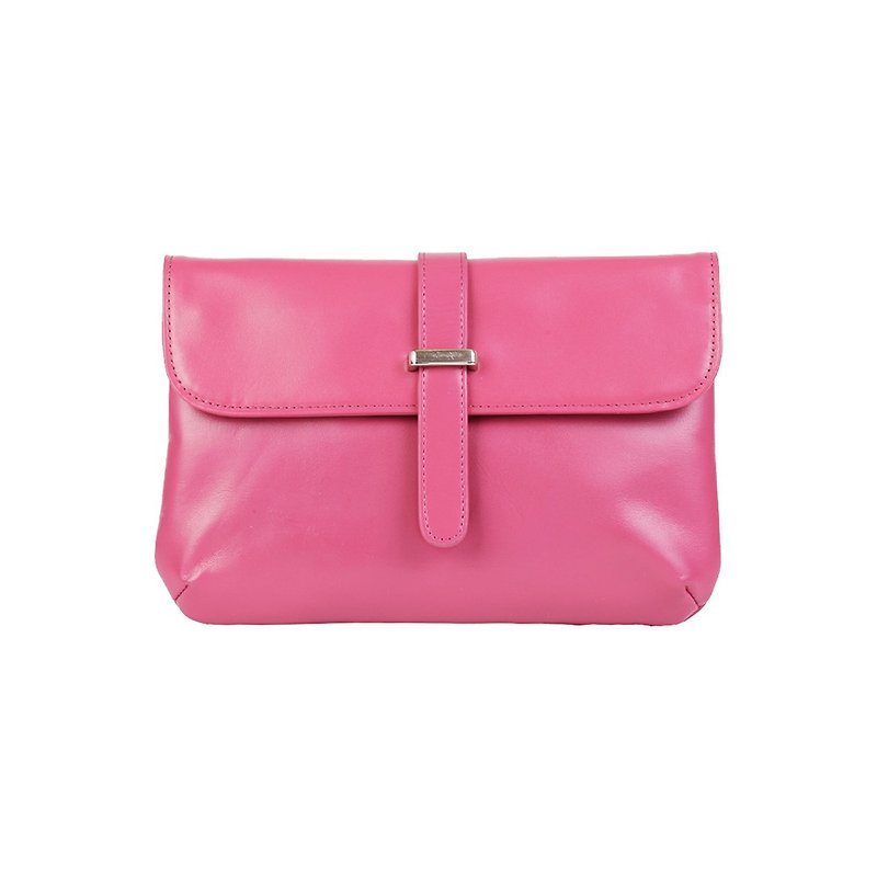 Little Phoebe | 7 inch tablet bag | Peach| clutch bag | dinner bag | leather material - กระเป๋าแมสเซนเจอร์ - หนังแท้ หลากหลายสี