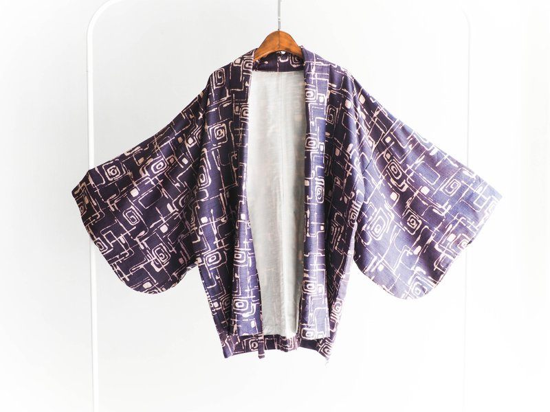 河水山 - 愛麗絲迷幻夢遊 羽織 日本古董和服外套 古著 - 女上衣/長袖上衣 - 其他材質 紫色