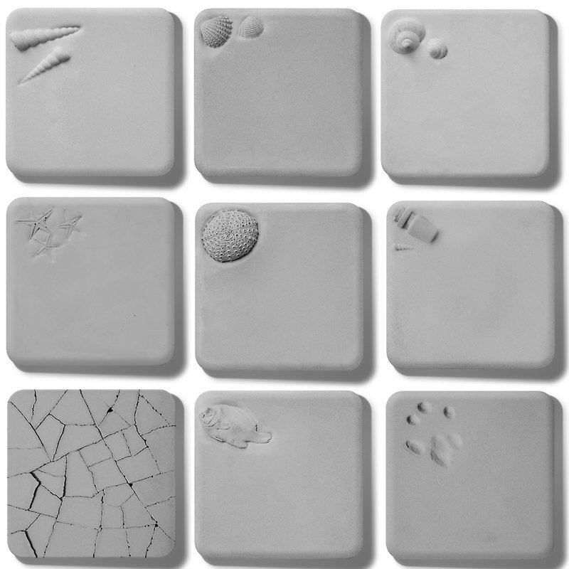 KALKI'D Pro- Cement Absorbent Coasters Full Series of Classic Nine Styles - Random Cement Out of Stock - Coasters - Cement Gray