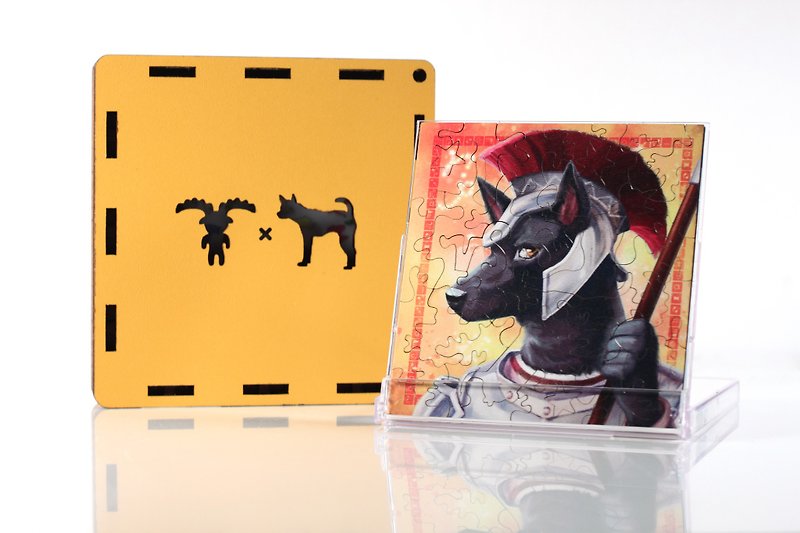 35P wooden puzzle _ Capricorn X Taiwan dog - งานไม้/ไม้ไผ่/ตัดกระดาษ - ไม้ สีส้ม