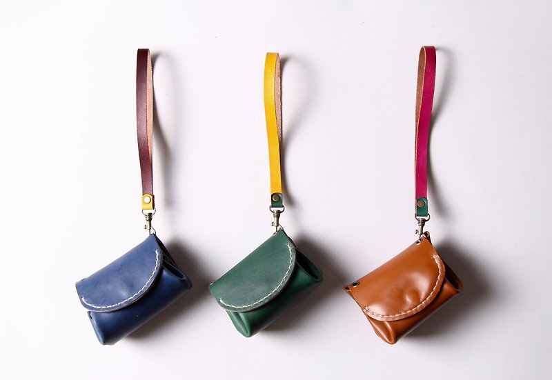 Sweet Pocket Leather Coin Purse 【Free Custom Lettering 1-7 Characters】 - Coin Purses - Genuine Leather 