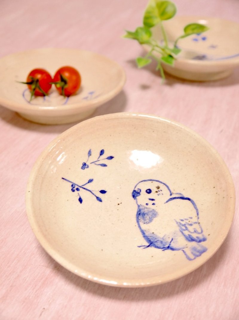 Budgerigar and southern dish - Pottery & Ceramics - Other Materials Blue