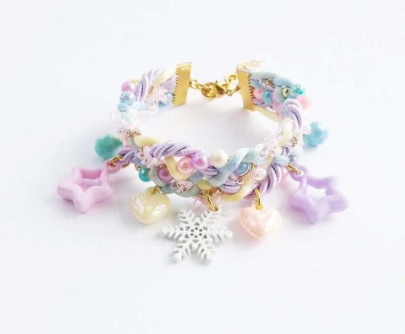 Snowflake pastel bracelet - 手鍊/手鐲 - 其他材質 多色