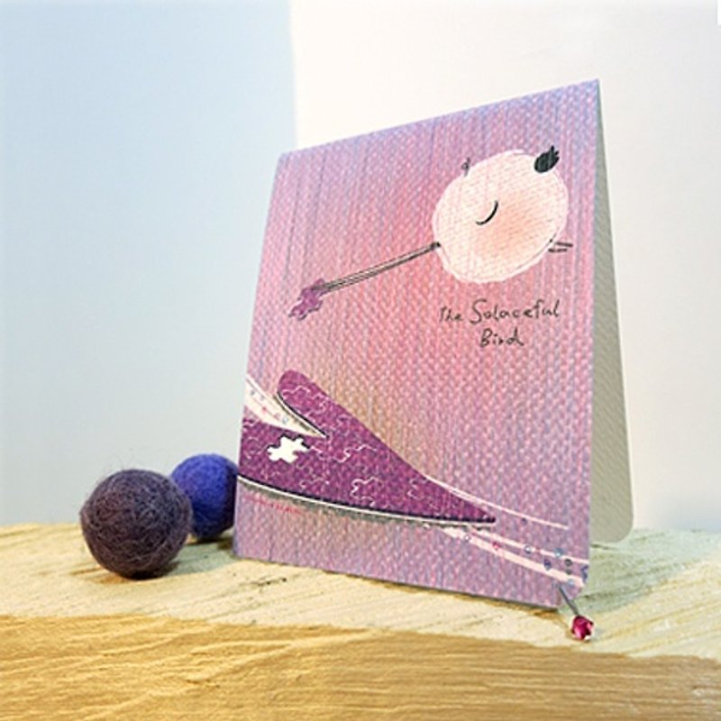 Don't cry bird greeting card-complete - การ์ด/โปสการ์ด - กระดาษ สีม่วง