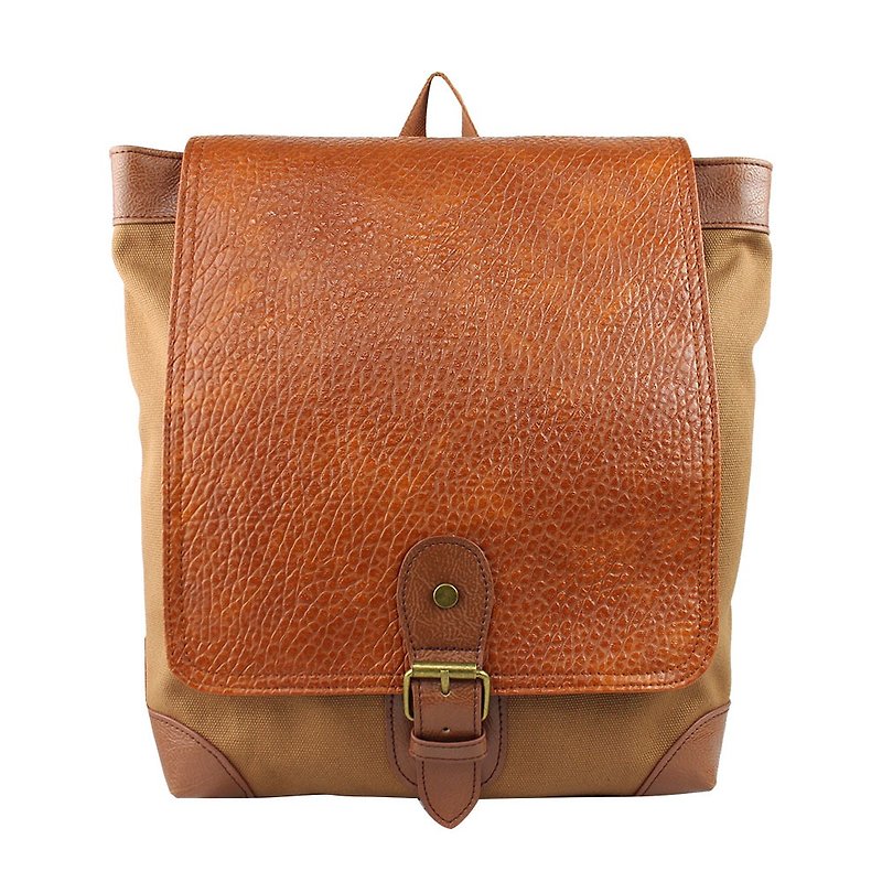 AMINAH-Coffee classic backpack [am-0280] - Backpacks - Faux Leather Brown
