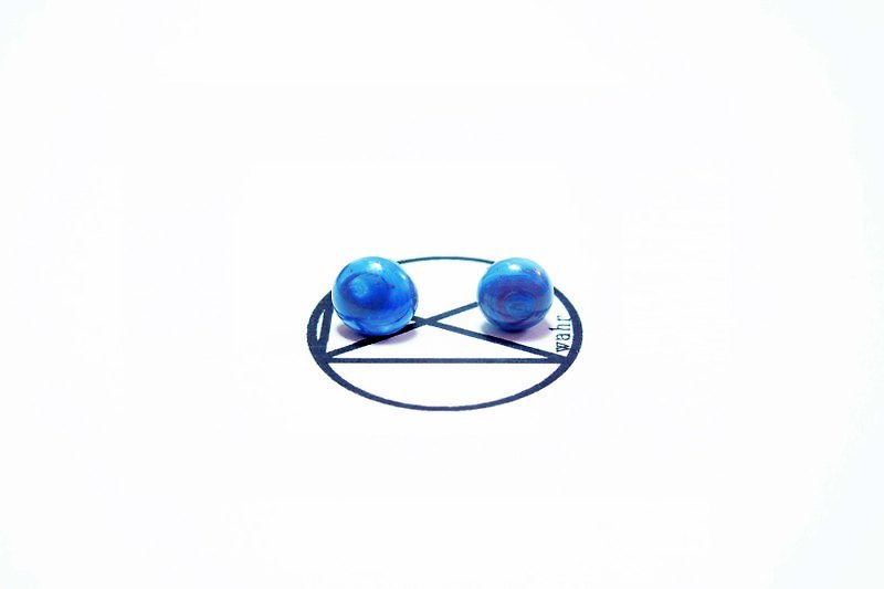 【Wahr】藍靛耳環(一對) - ต่างหู - วัสดุอื่นๆ หลากหลายสี