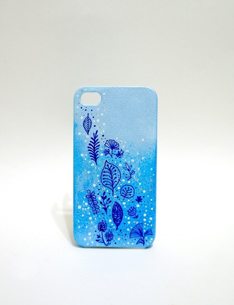 [Blue hour] iPhone hand-painted phone shell - Phone Cases - Plastic Blue