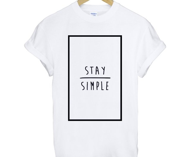 STAY SIMPLE-長方形半袖Tシャツ-シンプルに保つ2色、長方形、三角形