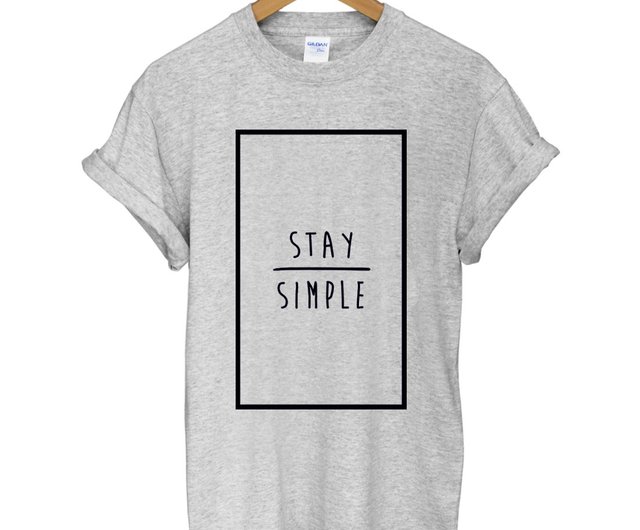 STAY SIMPLE-長方形半袖Tシャツ-シンプルに保つ2色、長方形、三角形