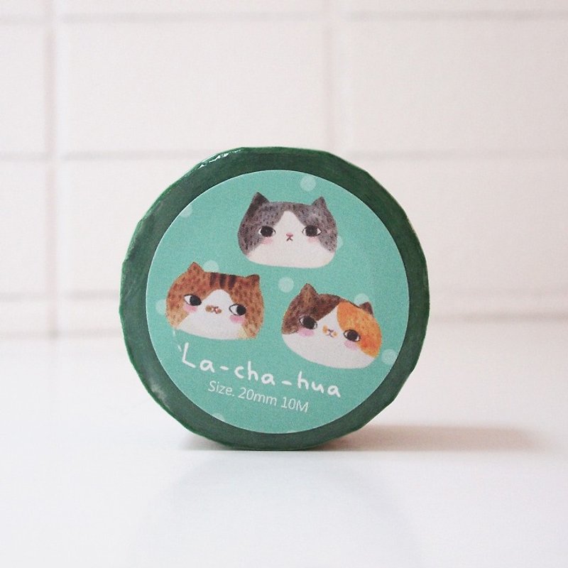 Paper tape - Cat Head - Washi Tape - Paper Green