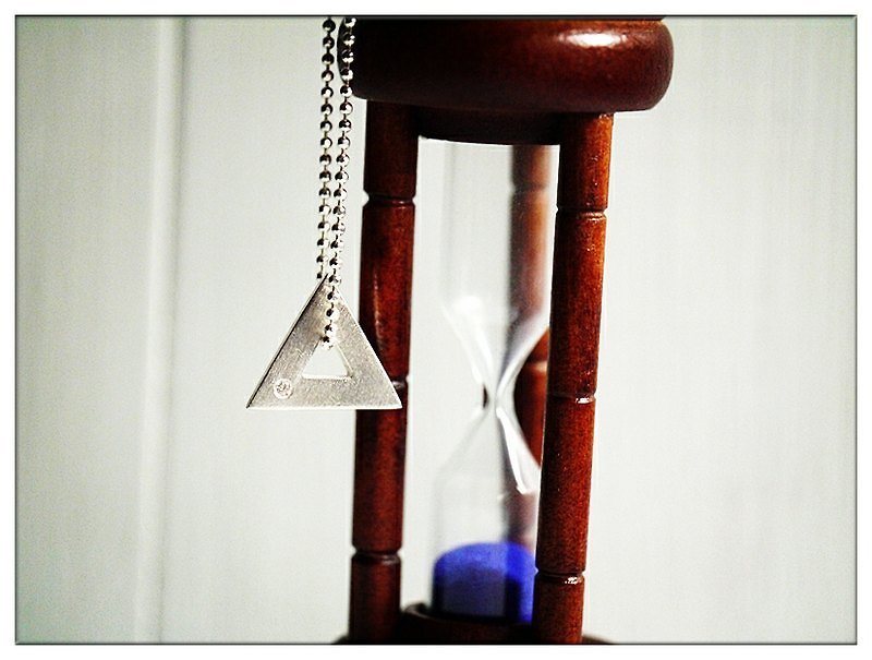 **~ Simple Series = Triangle {Sterling Silver} + 16 "Sterling Silver Necklace ~**Sheep + handmade - Necklaces - Other Metals White