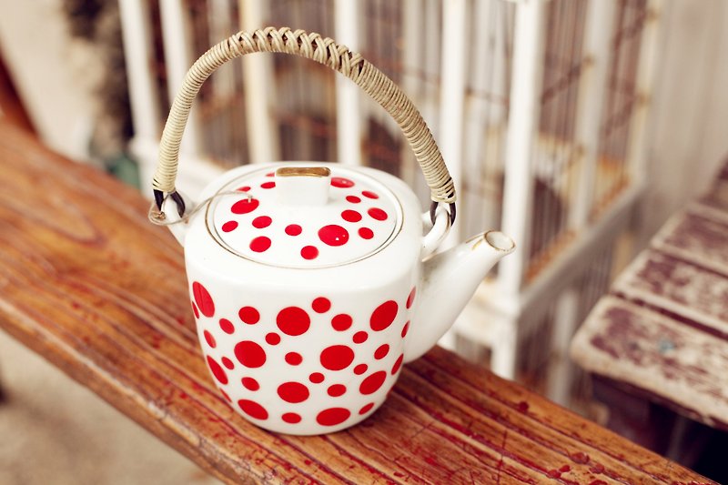 【好日戀物】日本早期紅點陶茶壺 - 茶具/茶杯 - 其他材質 多色
