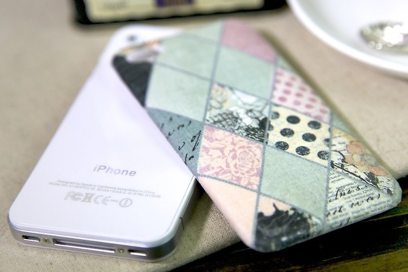 iPhone 4 背包殼：鑽石紳士 - 手機殼/手機套 - 防水材質 灰色