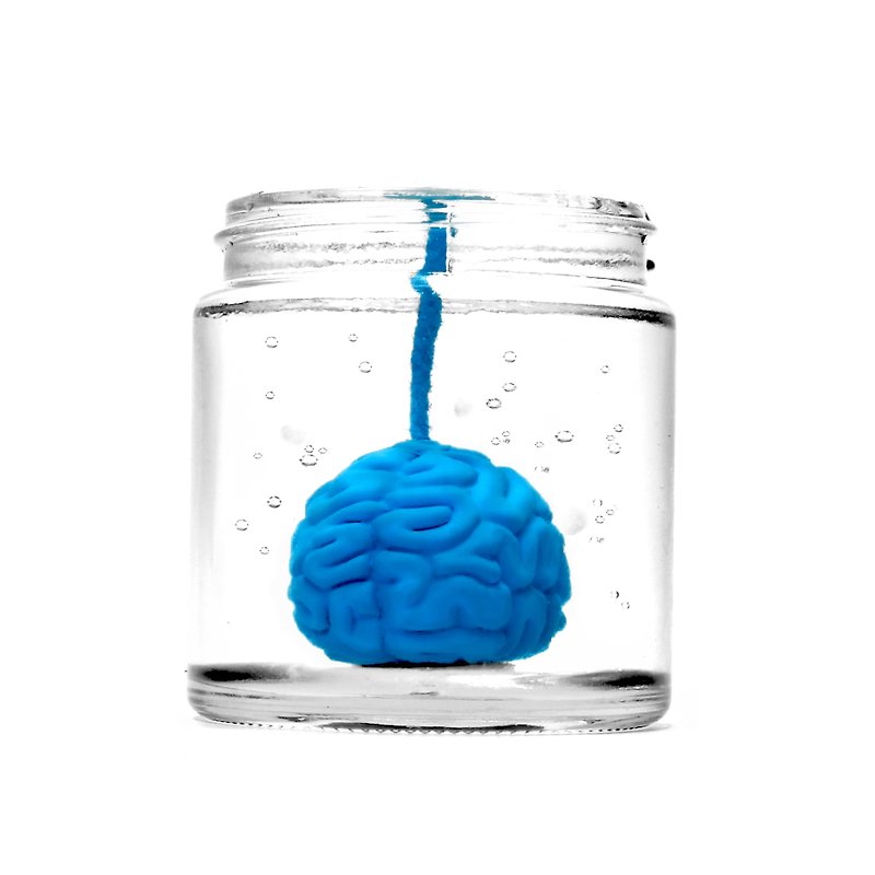 Brainfart55 formalin series fragrance candle - Blue Brain - Candles & Candle Holders - Wax Blue