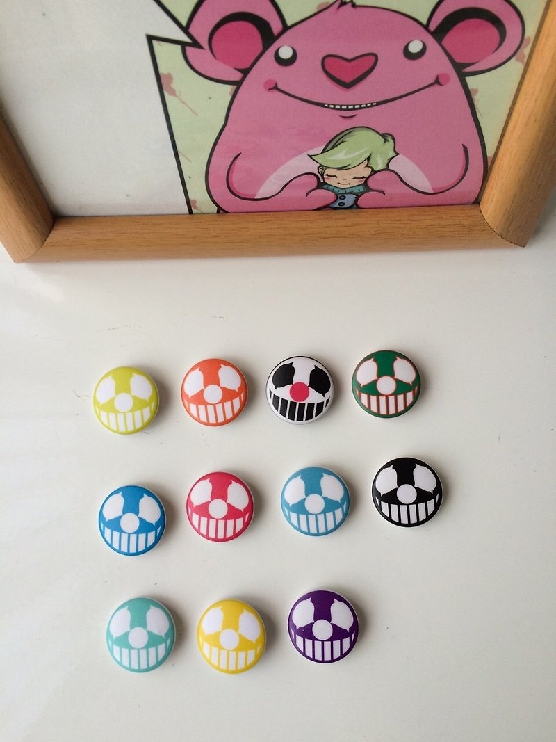 JokerMan-Original illustration colored small badge-Smiling series [multi-color optional] - Badges & Pins - Plastic Multicolor