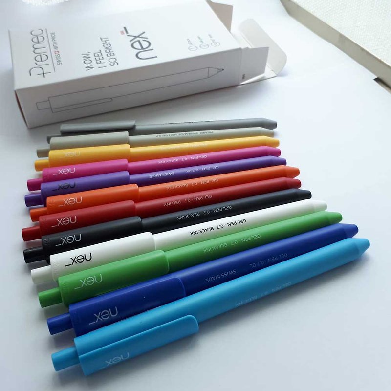 PREMEC nex 瑞士 膠墨筆 一打12支入 筆身色12色 - 筆盒/筆袋 - 塑膠 多色