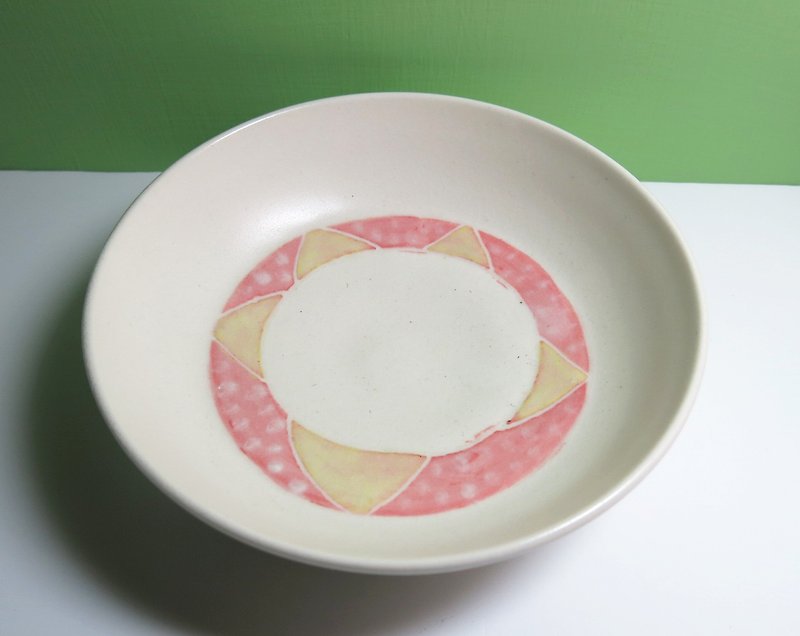 Pink Star - ceramic plate - Pottery & Ceramics - Other Materials Pink