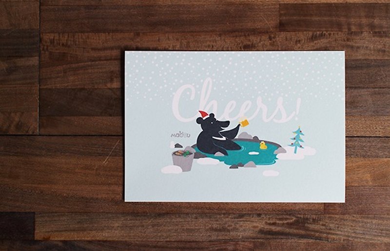 Maotu-Winter Cheers Postcard - การ์ด/โปสการ์ด - กระดาษ สีเขียว