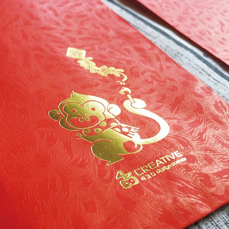 猿の年 クラシック 赤い封筒バッグ - ご祝儀袋・ポチ袋 - 紙 レッド