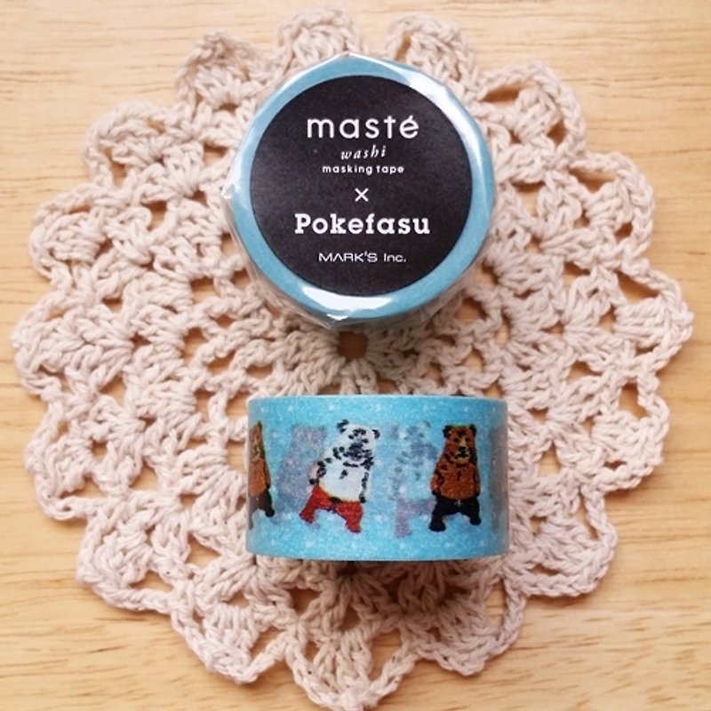 maste and paper tape COLLABO joint series [Wrestling Bear (MST-MKT23-LBL)] - มาสกิ้งเทป - กระดาษ สีน้ำเงิน
