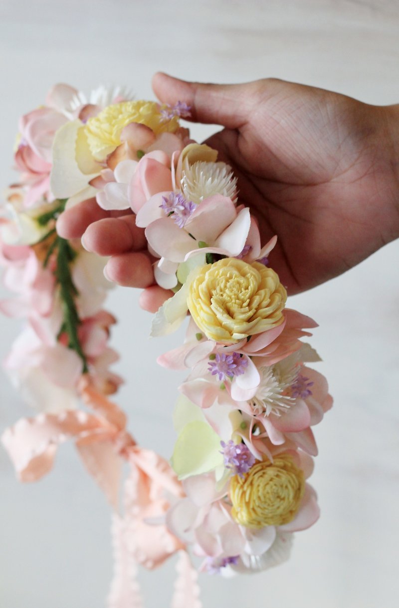 Bridal Corolla [Preferential Combination Series] Corolla / Wrist Flower (Yellow) - Hair Accessories - Other Materials Yellow