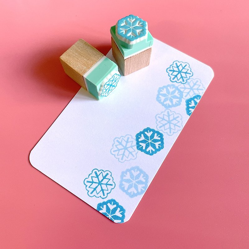 Apu Handmade Stamp Versatile Mini Snowflake Stamp Set 2 Pack Handbook Stamp - ตราปั๊ม/สแตมป์/หมึก - ยาง 