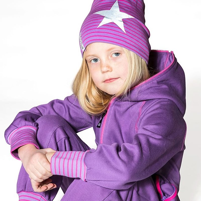 【瑞典製】有機棉潮流拉鍊連帽外套紫色(適合18M-10Y) - 其他 - 棉．麻 