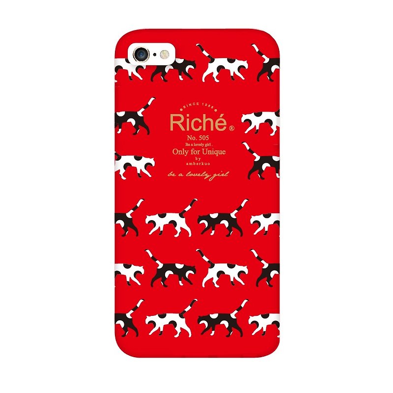 Red Poka Dot Cat Mobile Shell - Phone Cases - Other Materials Red