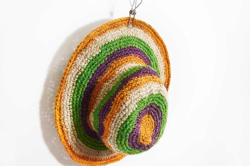 Hand twist cotton Linen knit cap / hat / hat - yellow sun