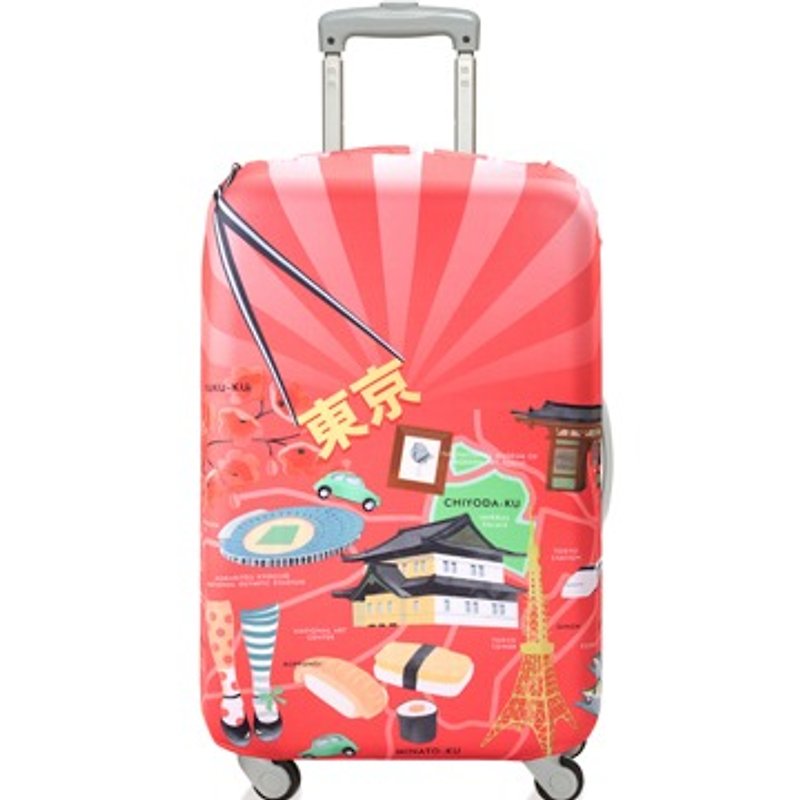 LOQI luggage cover│Tokyo【M size】 - กระเป๋าเดินทาง/ผ้าคลุม - วัสดุอื่นๆ สีแดง